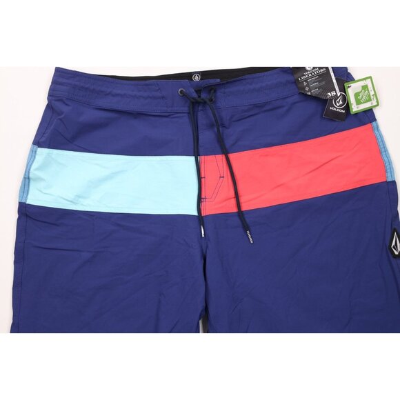 New Volcom Surfing Mens 38 Stretch Color Block Striped Liberators Board Shorts - Picture 3 of 14